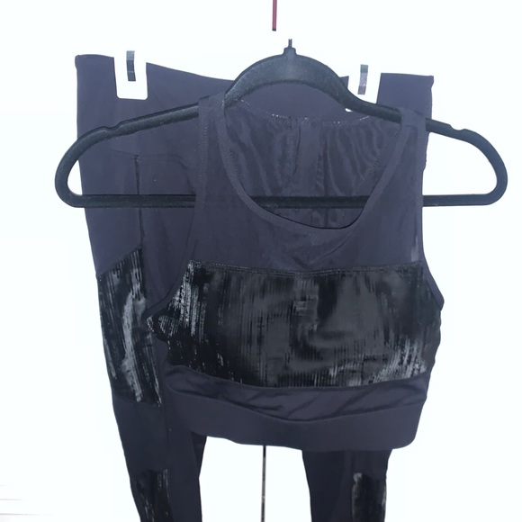 ZYIA Black Mirage AllStar Bra XL&High Rise Cuffed 7/8 Tight Leggings (8/10) - Picture 5 of 6